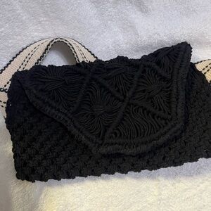 O'Neill Black and Cream Macramé Fanny pack